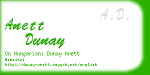 anett dunay business card